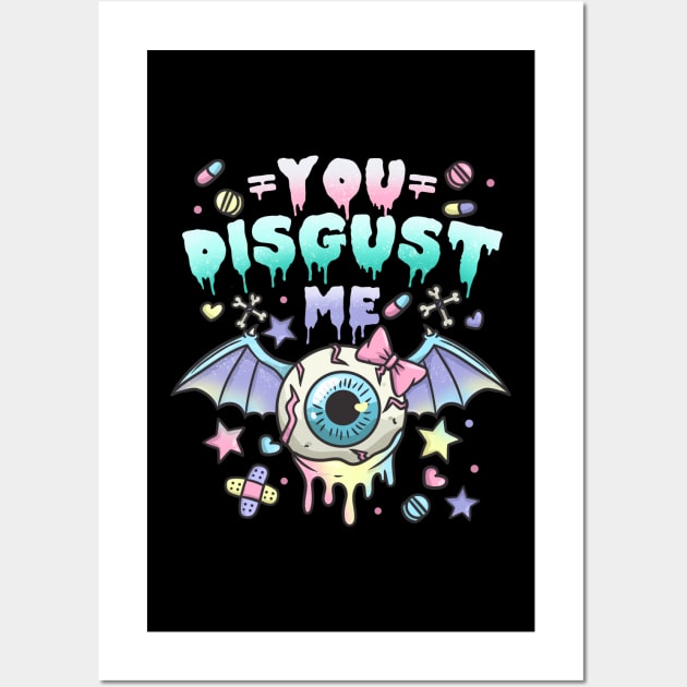 You Disgust Me - Chibi Kawaii Anime Pastel Goth Wall Art by biNutz